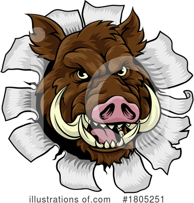 Royalty-Free (RF) Boar Clipart Illustration by AtStockIllustration - Stock Sample #1805251