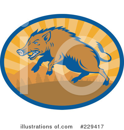 Royalty-Free (RF) Boar Clipart Illustration by patrimonio - Stock Sample #229417