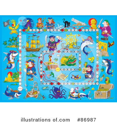 Royalty-Free (RF) Board Game Clipart Illustration by Alex Bannykh - Stock Sample #86987