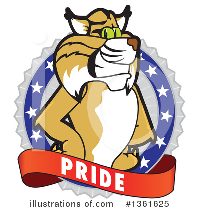Royalty-Free (RF) Bobcat School Mascot Clipart Illustration by Mascot Junction - Stock Sample #1361625