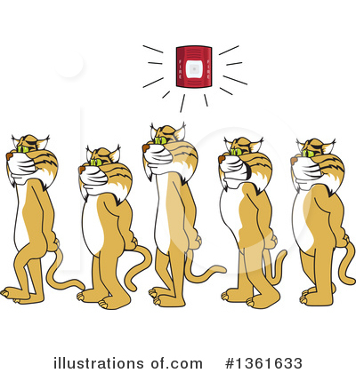 Royalty-Free (RF) Bobcat School Mascot Clipart Illustration by Mascot Junction - Stock Sample #1361633