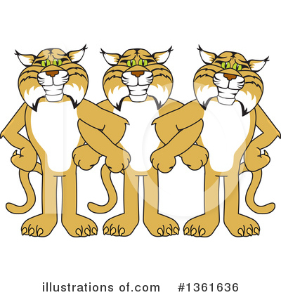 Royalty-Free (RF) Bobcat School Mascot Clipart Illustration by Mascot Junction - Stock Sample #1361636