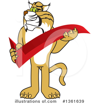 Royalty-Free (RF) Bobcat School Mascot Clipart Illustration by Mascot Junction - Stock Sample #1361639