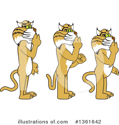 Royalty-Free (RF) Bobcat School Mascot Clipart Illustration by Mascot Junction - Stock Sample #1361642