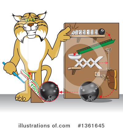 Royalty-Free (RF) Bobcat School Mascot Clipart Illustration by Mascot Junction - Stock Sample #1361645