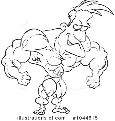 Royalty-Free (RF) Bodybuilder Clipart Illustration by toonaday - Stock Sample #1044615