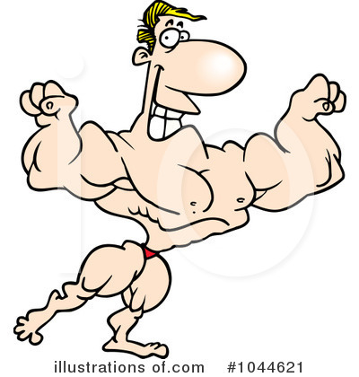 Royalty-Free (RF) Bodybuilder Clipart Illustration by toonaday - Stock Sample #1044621