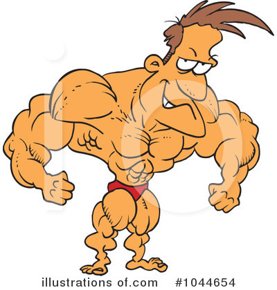 Royalty-Free (RF) Bodybuilder Clipart Illustration by toonaday - Stock Sample #1044654