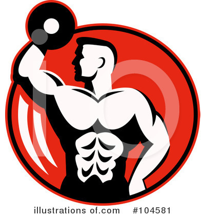 Royalty-Free (RF) Bodybuilder Clipart Illustration by patrimonio - Stock Sample #104581