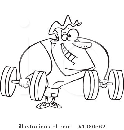 Royalty-Free (RF) Bodybuilder Clipart Illustration by toonaday - Stock Sample #1080562