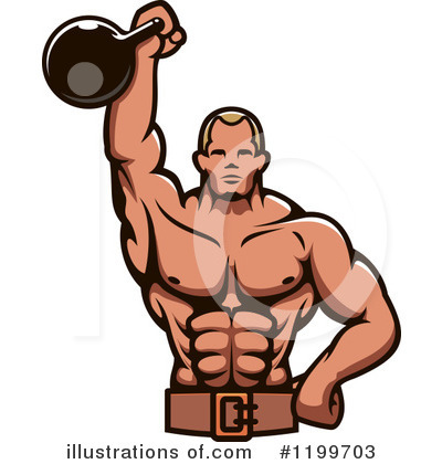 Royalty-Free (RF) Bodybuilder Clipart Illustration by Vector Tradition SM - Stock Sample #1199703