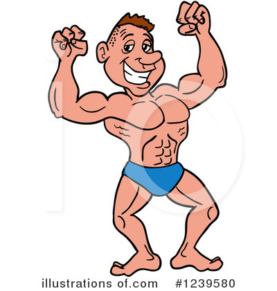 Royalty-Free (RF) Bodybuilder Clipart Illustration by LaffToon - Stock Sample #1239580