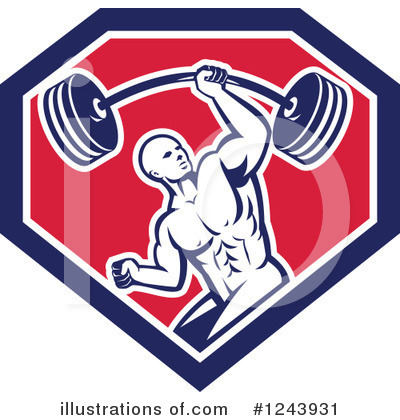 Royalty-Free (RF) Bodybuilder Clipart Illustration by patrimonio - Stock Sample #1243931