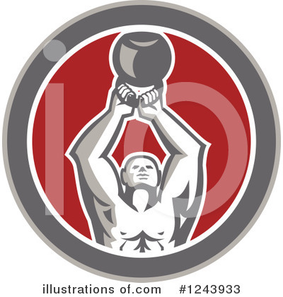 Royalty-Free (RF) Bodybuilder Clipart Illustration by patrimonio - Stock Sample #1243933