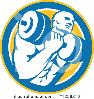 Royalty-Free (RF) Bodybuilder Clipart Illustration by patrimonio - Stock Sample #1258216