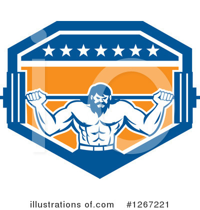 Royalty-Free (RF) Bodybuilder Clipart Illustration by patrimonio - Stock Sample #1267221