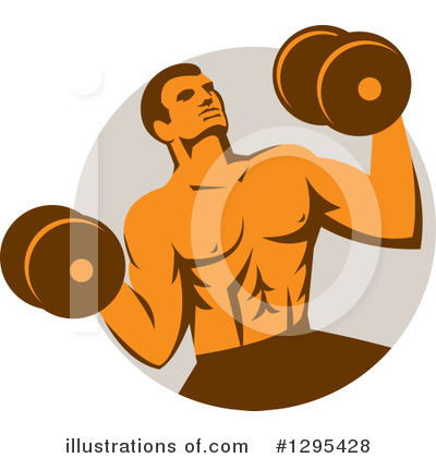 Royalty-Free (RF) Bodybuilder Clipart Illustration by patrimonio - Stock Sample #1295428