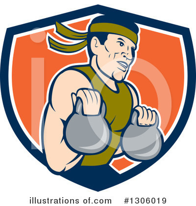 Royalty-Free (RF) Bodybuilder Clipart Illustration by patrimonio - Stock Sample #1306019
