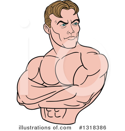 Royalty-Free (RF) Bodybuilder Clipart Illustration by LaffToon - Stock Sample #1318386