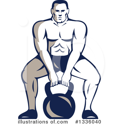 Royalty-Free (RF) Bodybuilder Clipart Illustration by patrimonio - Stock Sample #1336040