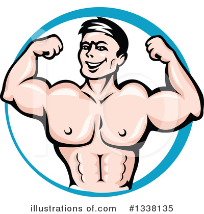 Royalty-Free (RF) Bodybuilder Clipart Illustration by Vector Tradition SM - Stock Sample #1338135