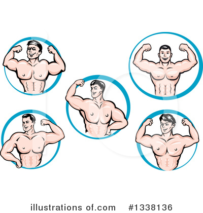 Royalty-Free (RF) Bodybuilder Clipart Illustration by Vector Tradition SM - Stock Sample #1338136