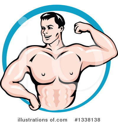 Royalty-Free (RF) Bodybuilder Clipart Illustration by Vector Tradition SM - Stock Sample #1338138