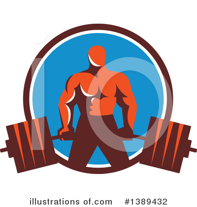 Royalty-Free (RF) Bodybuilder Clipart Illustration by patrimonio - Stock Sample #1389432