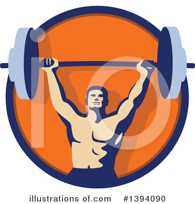 Royalty-Free (RF) Bodybuilder Clipart Illustration by patrimonio - Stock Sample #1394090