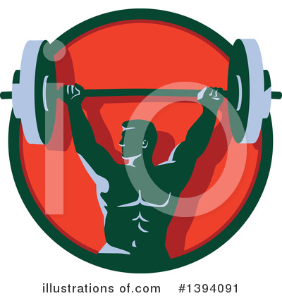 Royalty-Free (RF) Bodybuilder Clipart Illustration by patrimonio - Stock Sample #1394091