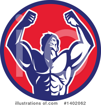 Royalty-Free (RF) Bodybuilder Clipart Illustration by patrimonio - Stock Sample #1402062