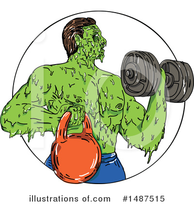 Royalty-Free (RF) Bodybuilder Clipart Illustration by patrimonio - Stock Sample #1487515