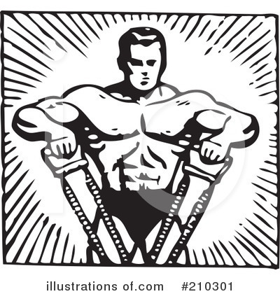 Royalty-Free (RF) Bodybuilder Clipart Illustration by BestVector - Stock Sample #210301