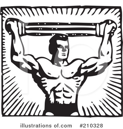 Royalty-Free (RF) Bodybuilder Clipart Illustration by BestVector - Stock Sample #210328