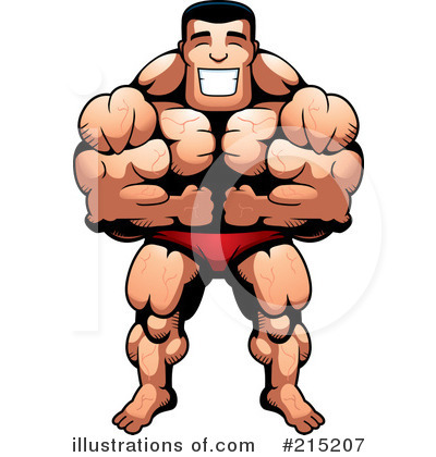 Royalty-Free (RF) Bodybuilder Clipart Illustration by Cory Thoman - Stock Sample #215207