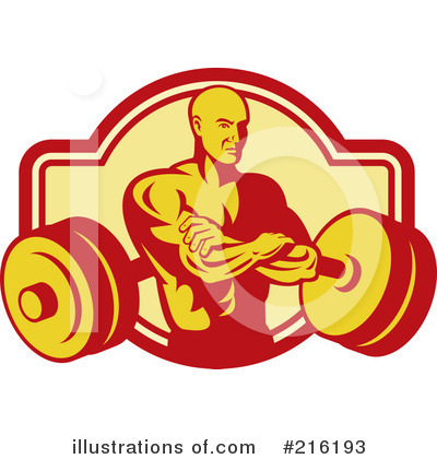 Royalty-Free (RF) Bodybuilder Clipart Illustration by patrimonio - Stock Sample #216193