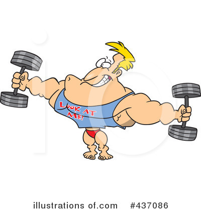 Royalty-Free (RF) Bodybuilder Clipart Illustration by toonaday - Stock Sample #437086