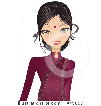 Royalty-Free (RF) Bollywood Woman Clipart Illustration by Melisende Vector - Stock Sample #45857