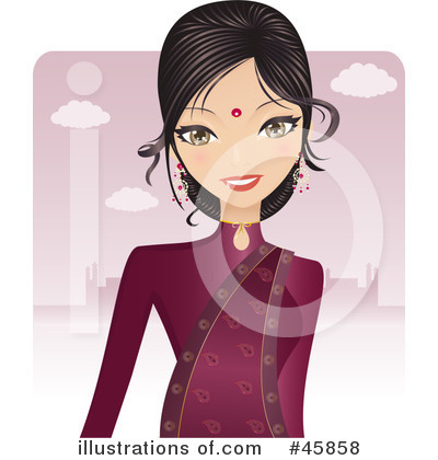 Indian Women Clipart #45858 by Melisende Vector