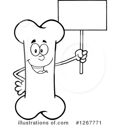 Royalty-Free (RF) Bone Character Clipart Illustration by Hit Toon - Stock Sample #1267771