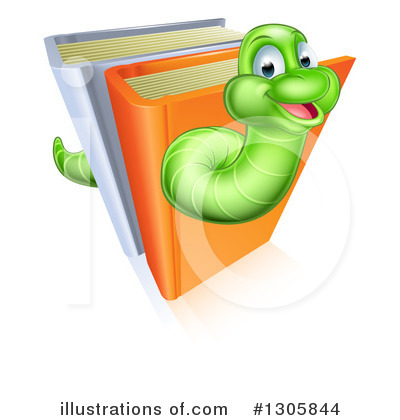 Book Worm Clipart #1305844 by AtStockIllustration