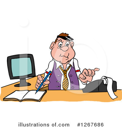 Bookkeeper Clipart #1267686 by LaffToon