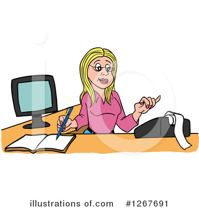 Royalty-Free (RF) Bookkeeper Clipart Illustration by LaffToon - Stock Sample #1267691