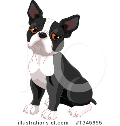 Royalty-Free (RF) Boston Terrier Clipart Illustration by Pushkin - Stock Sample #1345655