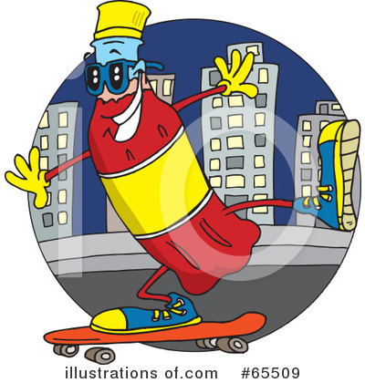 Skateboarding Clipart #65509 by Dennis Holmes Designs