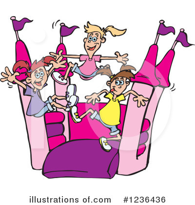 Royalty-Free (RF) Bouncy House Clipart Illustration by Dennis Holmes Designs - Stock Sample #1236436