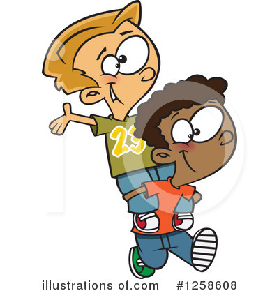 Piggy Back Ride Clipart #1258608 by toonaday