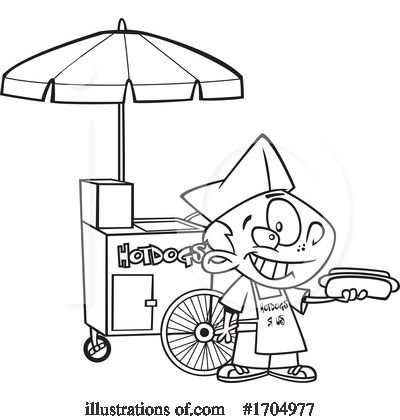 Hot Dog Vendor Clipart #1704977 by toonaday