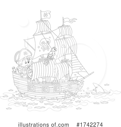 Pirate Ship Clipart #1742274 by Alex Bannykh