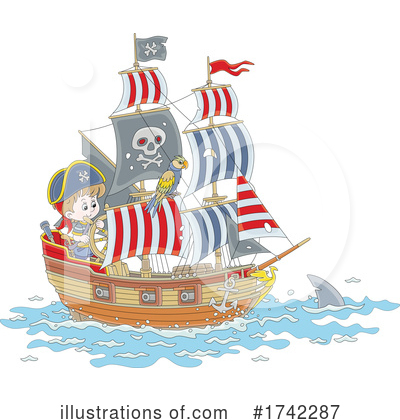 Pirate Ship Clipart #1742287 by Alex Bannykh